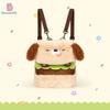Plush Hamburger Dog Backpack Large Capacity Handbag Cute Kids Birthday Gift