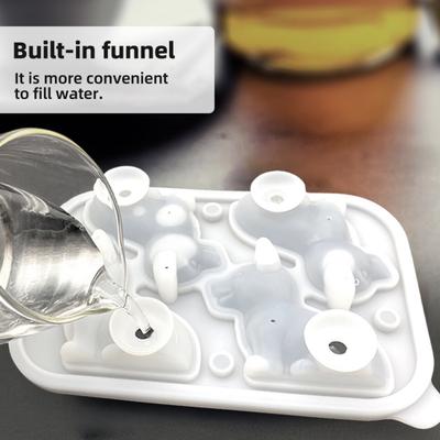Silicone Ice Cube Tray Corgi Shapes Funnel Large Craft Tray Cube Mold Built-in for Whiskey