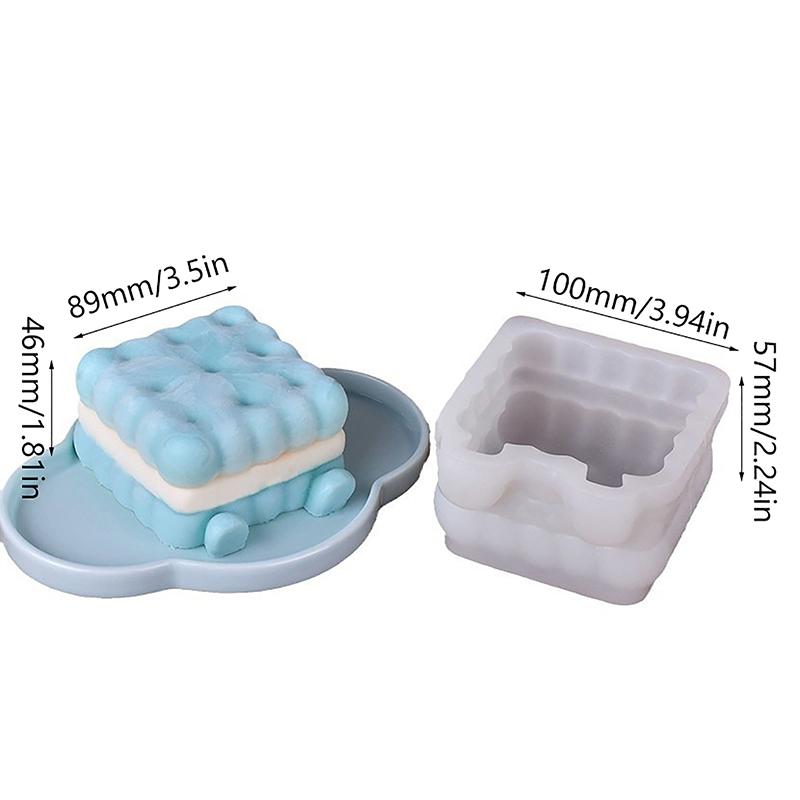 3D Cookies Shape Mousse Cake Silicone Molds Diy Ice Cream Dessert Making Mold 4 Inches Sandwich Biscuits Decorating Baking Tools
