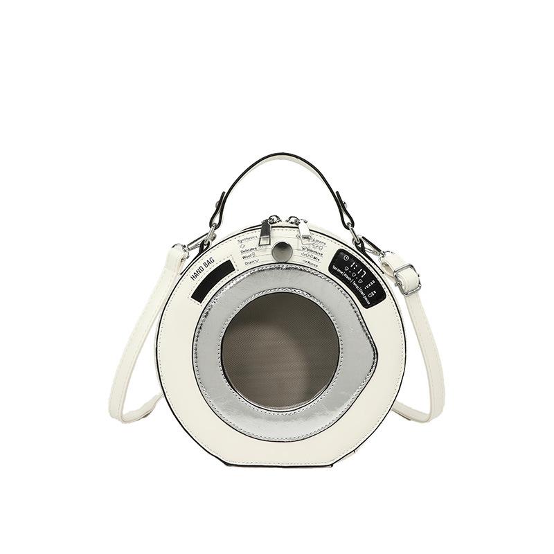 

Fashionable transparent hand-held cylinder bag women s 2025 new macaron-colored versatile casual shoulder crossbody bag