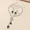 3PC Women's Fashion Water Drop Design Necklace Earrings Zircon Set Suitable for Wedding, Party, Festival Gifts-4081