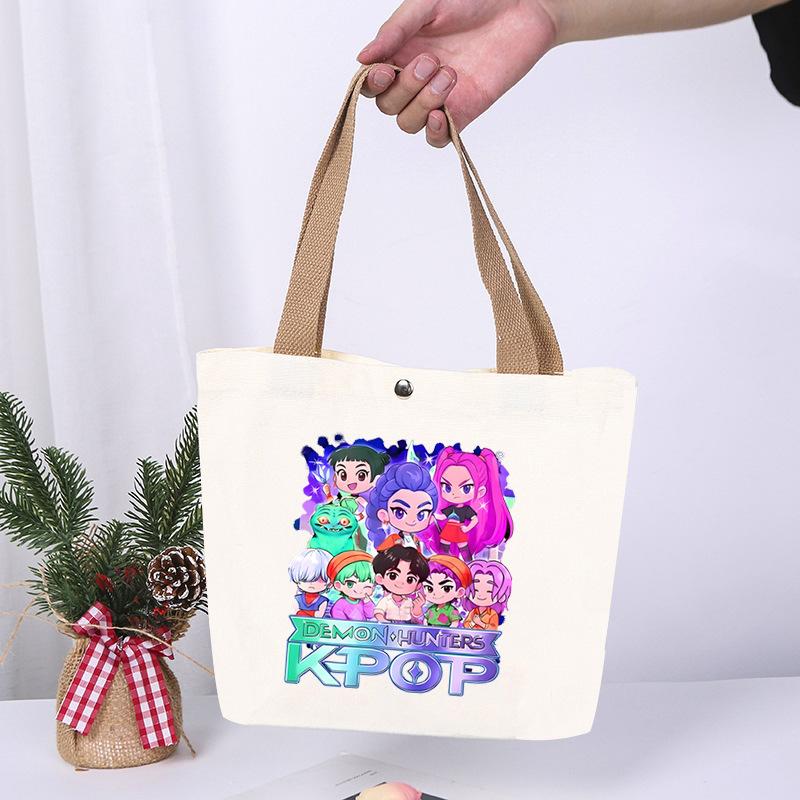 K-Pop Anime Cartoon Printed Student Large Capacity Portable Shoulder Bag Fashion Casual Canvas Bag