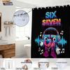 1Pc Funny 67 Music Element Printed Waterproof Shower Curtain Partition Privacy Hanging Curtain, With 12 Hooks
