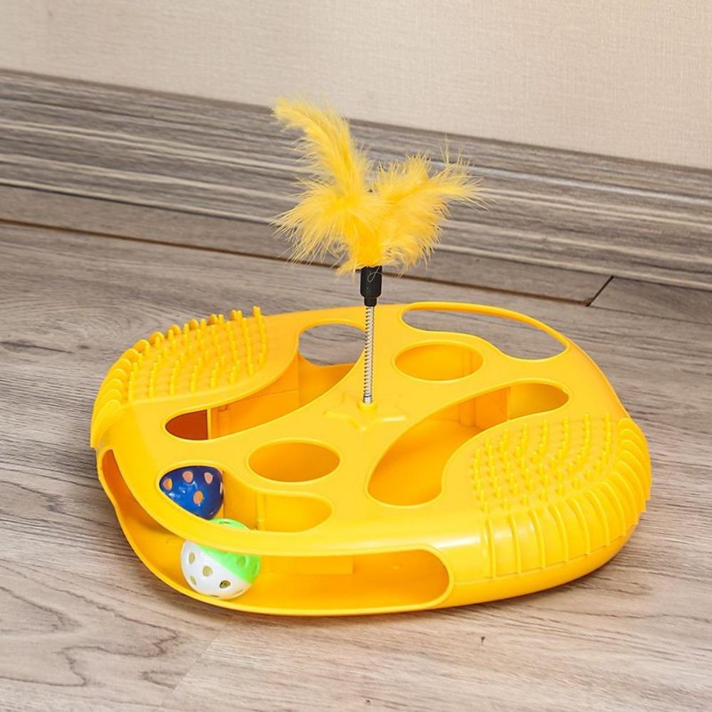 

With Exercise Balls Cat Toy Maze Box Self-Hi Cat Game Turntable Funny Cat Track Toys For Indoor жёлтый
