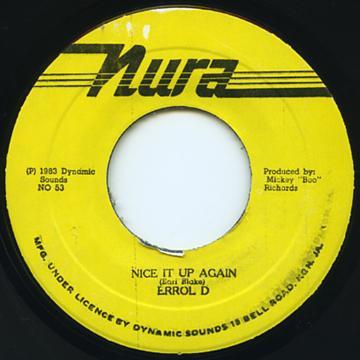 

7inch Record ERROL D Nice It Up Again NO53 Nura 1983 Jamaica Reggae Ska Dub Used