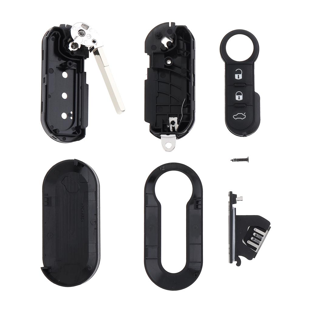 3 Buttons Car Key Remote Control Folding Housing Replacement Key Shell Case Fit for Fiat 500 Panda Punto Bravo
