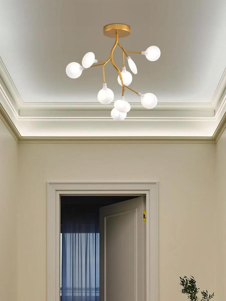 Nordic G4 Led Chandelier Lighting Modern Branch Pendant Light Living Room Gold Art Decor Indoor Lighting(bulb NOT Included)