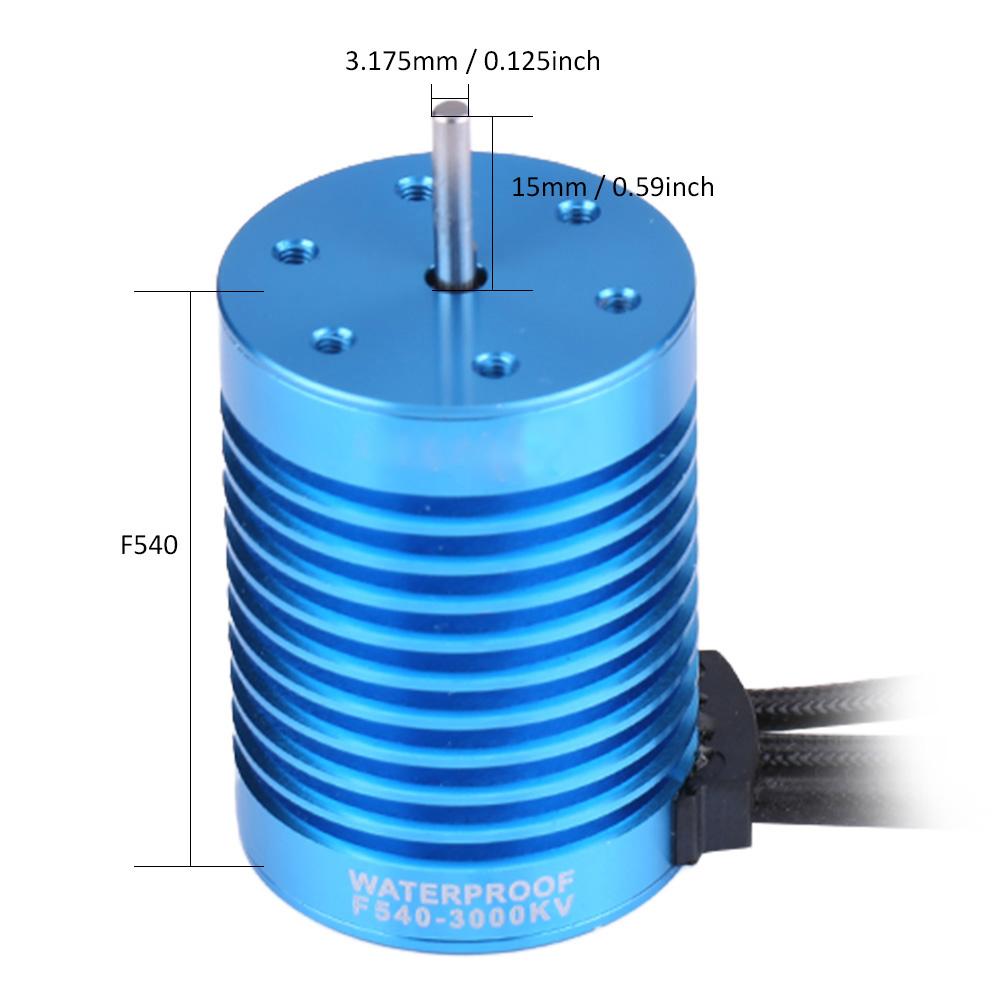 F540 4 Poles 3000KV Sensorless Brushless Motor w  cent3.175mm Shaft for 1 10 1 12 RC Car (3000KV)