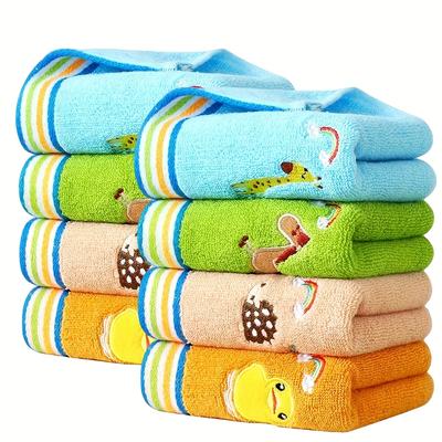 8 Piezas de Toallas Pequeñas de Animales de Dibujos Animados Lindos 100% Algodón Suaves Toallas Faciales Pequeñas Altamente Absorbentes de Secado Rápido Toallas de Mano para Baño