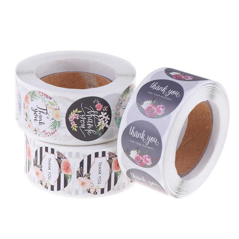 Buy 500Pcs Thank You Stickers Seal Labels With Flower Round Envelopes Seal Stickers at