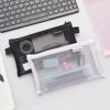 Transparent Mesh Student Pencil Case with Zipper - Stationery Storage & Document Tutoring Bag