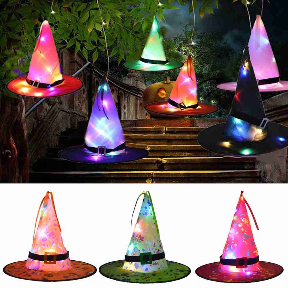 

Halloween Decoration Funny Lighted Witch Hats Wicked Witch Lighted Party Supplies Hanging Ornament