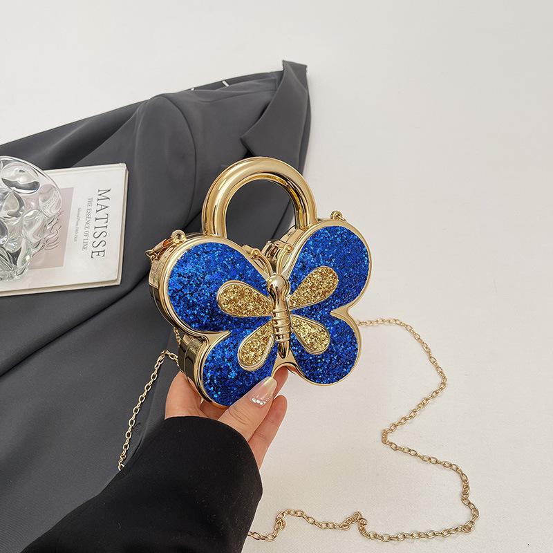 Fashionable Butterfly-shaped Diamond-encrusted Ladies' Trendy Chain Shoulder Bag