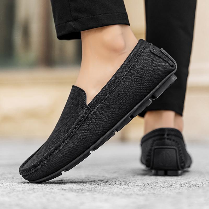 

2024 Осенняя мода Новые мужские повседневные туфли Bean British Set Удобные дышащие туфли для вождения Модные 38 чёрный