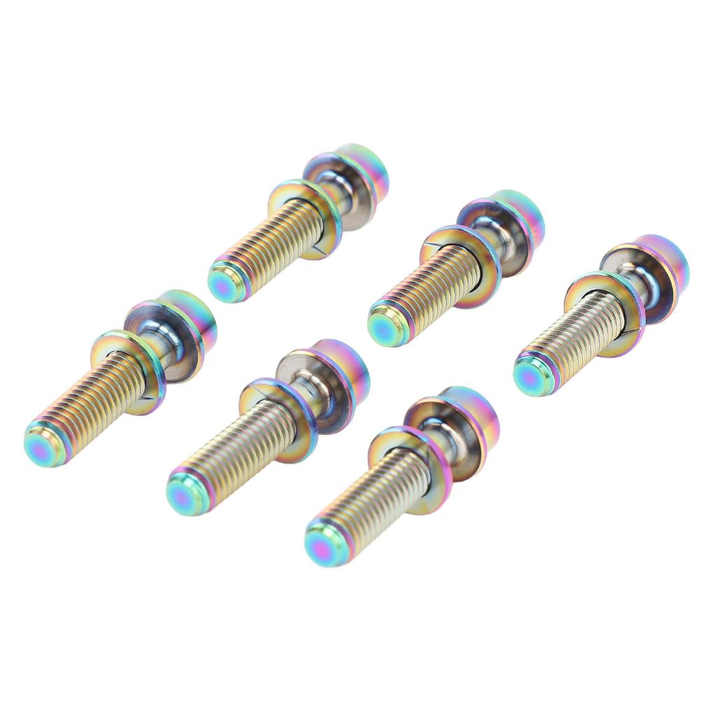 6PCS Bike Stem Bolts Titanium Alloy M5x20mm Bike Handlebar Stem Bolts Screws with Washer for Mountain Bikes Road Bikes