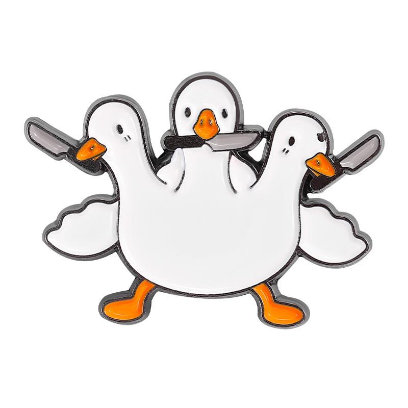 Duck Cute Playful Brooch Metal Badge Colorful Goose Accessory Unique Fashion Piece