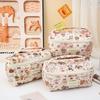 Korean Style Quilted Makeup Bag - Large Capacity Handbag with High Value Cartoon Design