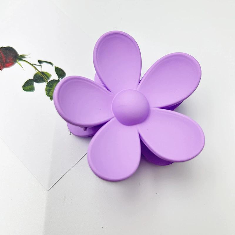 Korean Version of New Flower Hair Grab Back Spoon Matte Ponytail Shark Clip Fashionable Hair Clip New Headwear