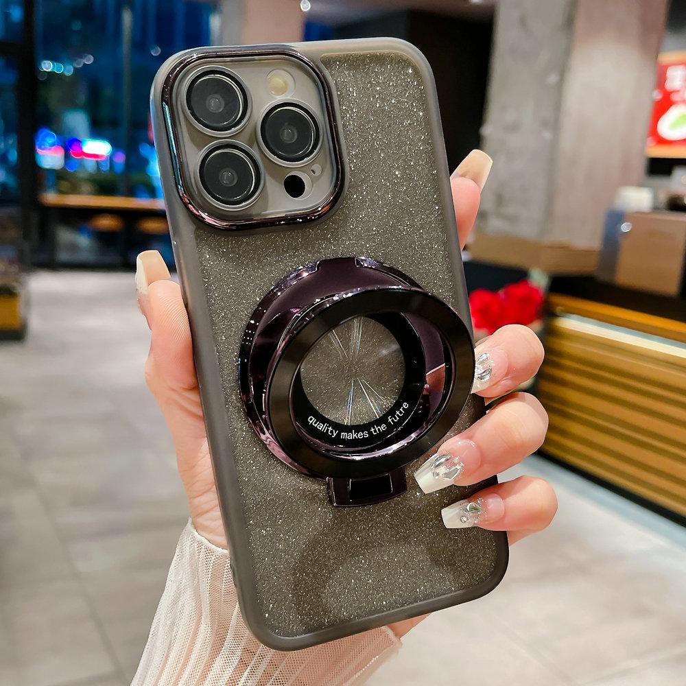 

Блестящий чехол для iPhone 15 14 Plus, чехол из ТПУ с блестящим кольцом и защитой объектива для iPhone 15 14 13 12 11 Pro Max For 11 Pro Max серый