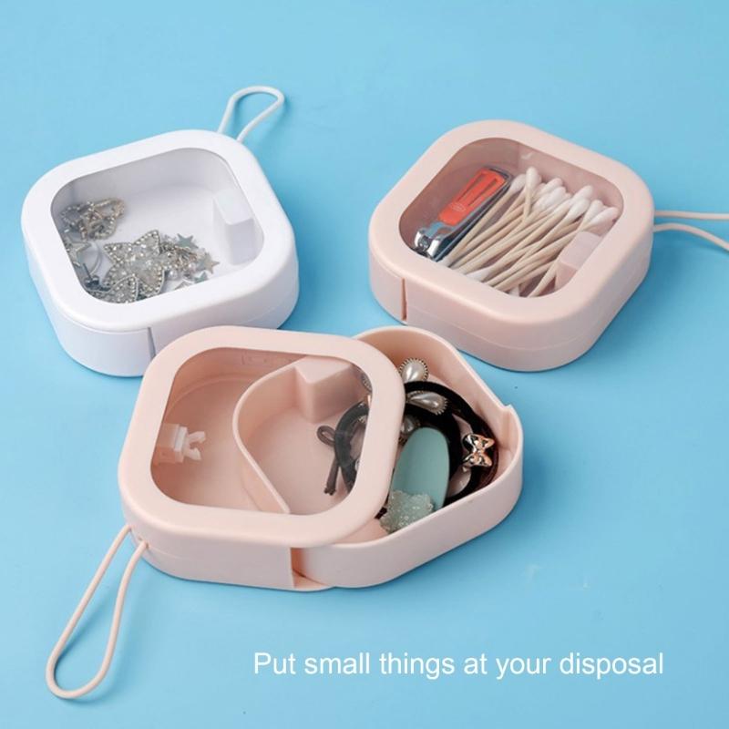 Hair Tie Organizer Portable Travel Qtip Holder Hair Accessories Storage Box Hair