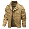 Men's Military Jacket, Casual Loose Workwear Jacket, Middle-aged and Young, Solid Color Multi Pocket Top