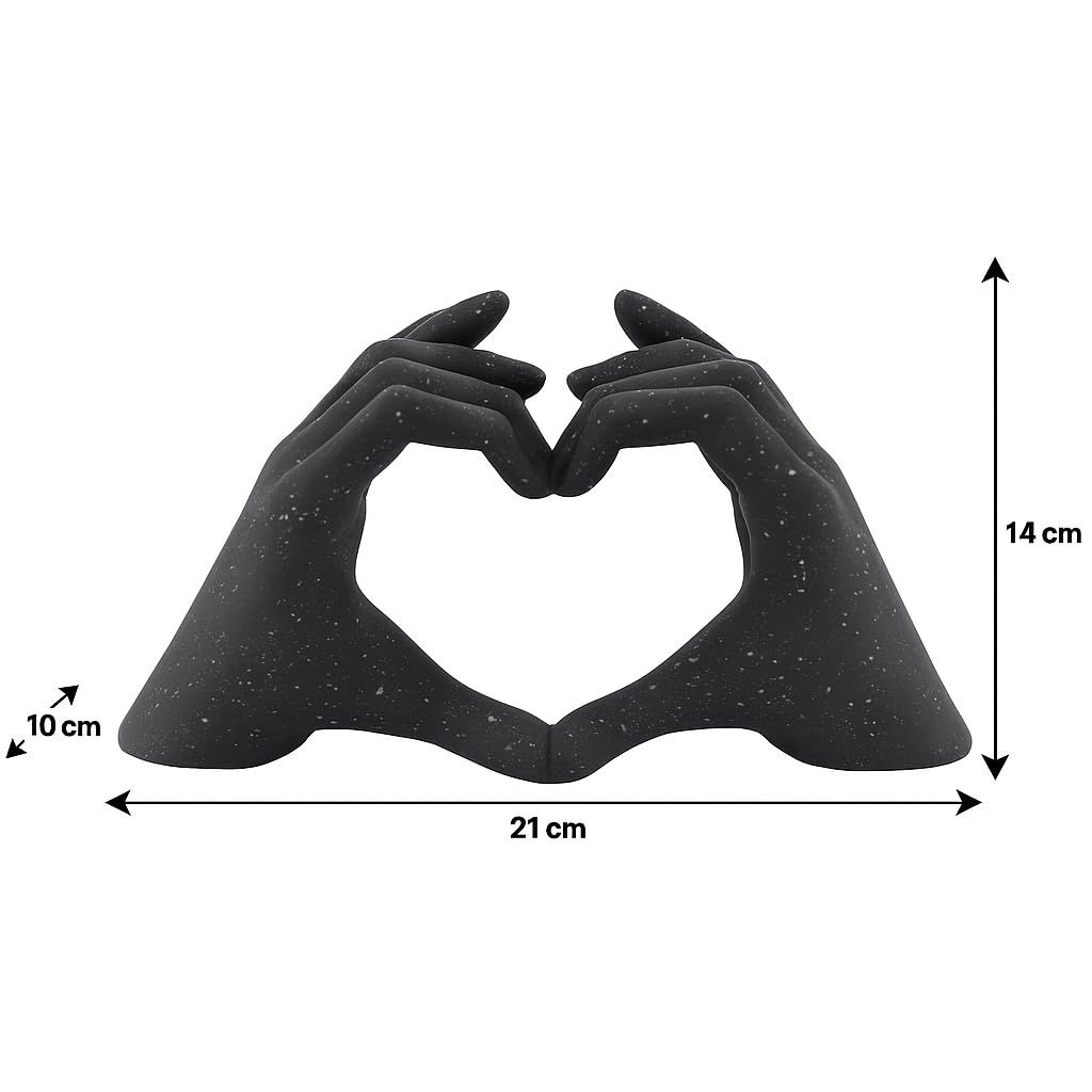 Artistic Hand Love Sculpture | A Heartfelt Expression of Connection | Adds Warmth To Any Décor – Pack of 1, Black