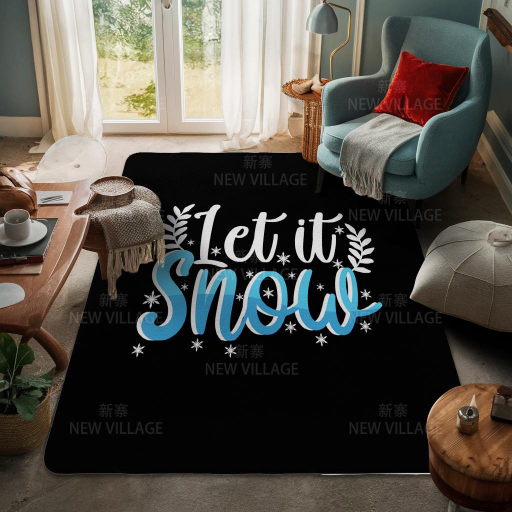 House Entrance Carpet Home Door Mat Living Room Bath Foot Bathroom Non-slip Water Absorption Rugs Bath Merry Christmas Winter