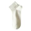 5 Pairs of Women's Spring and Summer Thin Breathable White Boneless Antibacterial and Deodorant Short Tube Cotton Socks