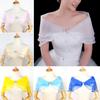1Pc Thin Style Forest System Shawl Fashion Bow Button Versatile Solid Color Wedding Gown One Shoulder