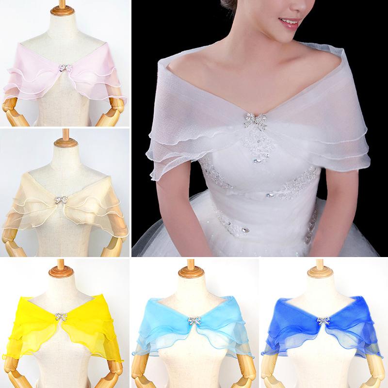 1Pc Fashion Solid Color Shawl Wedding Gown for Women Bow Button Forest System One Shoulder Versatile Thin Style Shawl