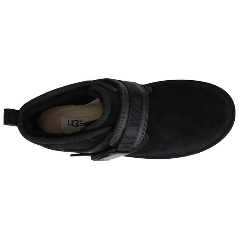 UGG Neumel Snapback Buckle Fleece Lined Snow Boots Black Sneakers 1118570-BLK
