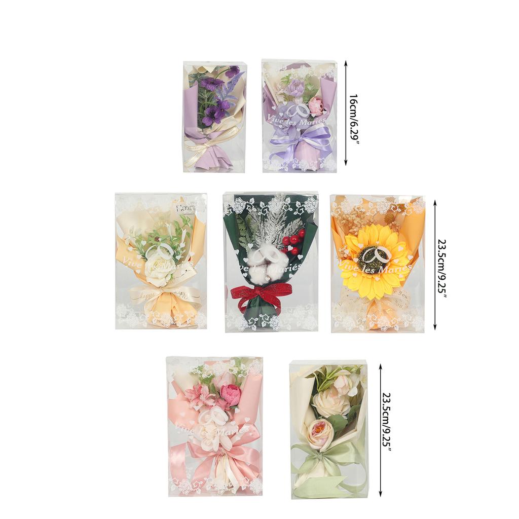 Artificial Flower Bouquet Real Looking Artificial Rustic Vintage Bridesmaid Holding Flower for Valentine's Day