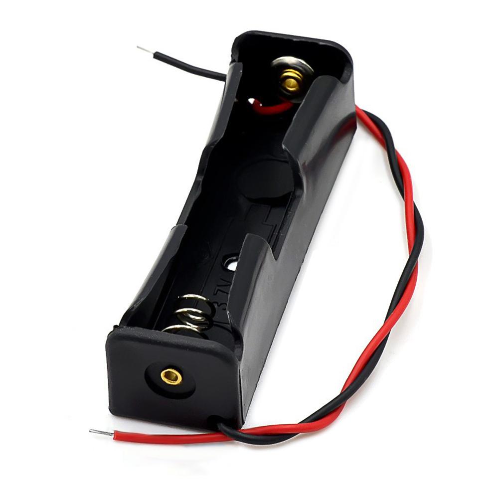 10-1pcs 1 2 3 4 Slot Plastic 18650 Battery Holder with Wire Lead Black 18650 Battery Storage Box Case for 18650 3.7V Battery