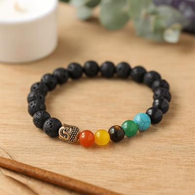 Lava Stone Bracelet Buddha Chakra