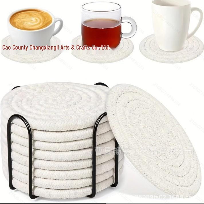 Nordic Cotton Rope Woven Placemat: Round Heat-Resistant Insulation Pad for Kitchen or Dining Table