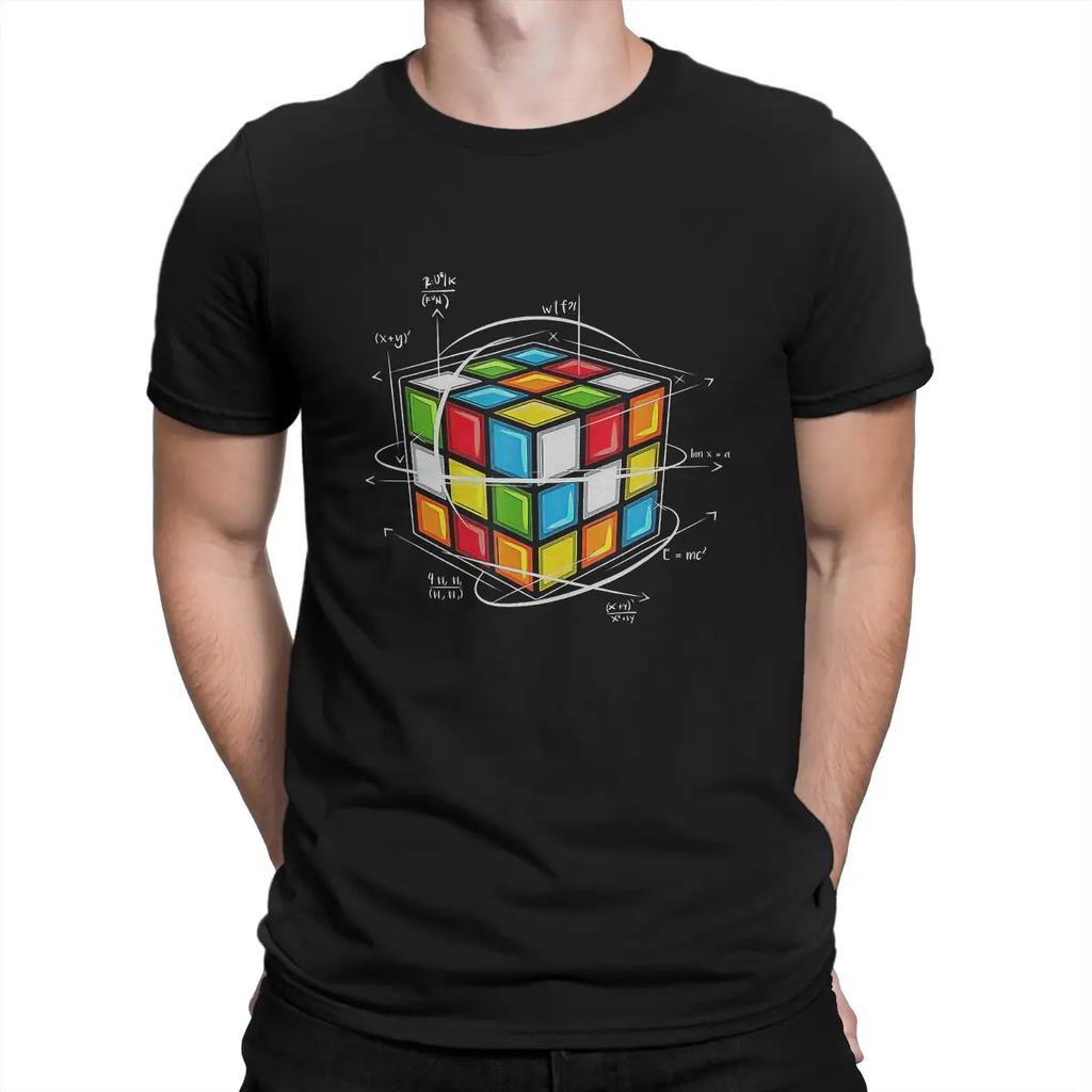 Casual Cool T-Shirt Men Round Collar 100% Cotton T Shirt Math Rubik Interesting Cube Short Sleeve Tees Summer Clothing