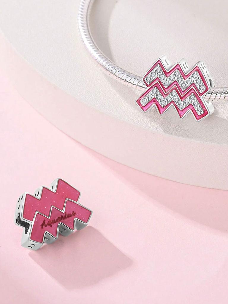 Charm Bead Components Plata Pink symbol Bead Components Charm Bead Component Copper Metal Plated Compatible With Charm Bead Components Copper Metal