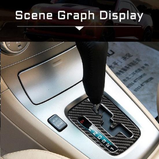2Pcs Carbon Fiber Gear Shift Panel Cover Trim For Subaru Forester 2005-2008