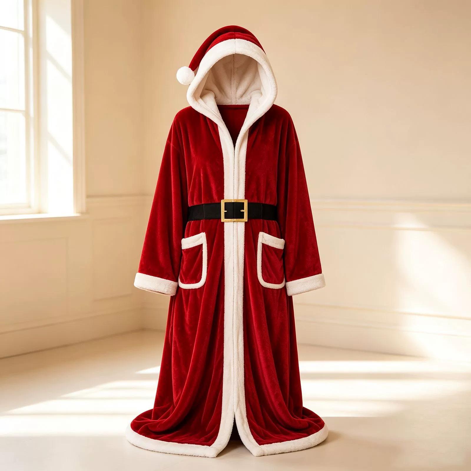 Adult Christmas Heated Cape, Flannel Hooded