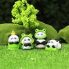 6 ks Mini Panda Figurky Ozdoby Panda na Palubní Desku Auta Miniaturní Zvířecí Ozdoby pro DIY Řemesla Mikro-Krajiny Pohádková Zahrada