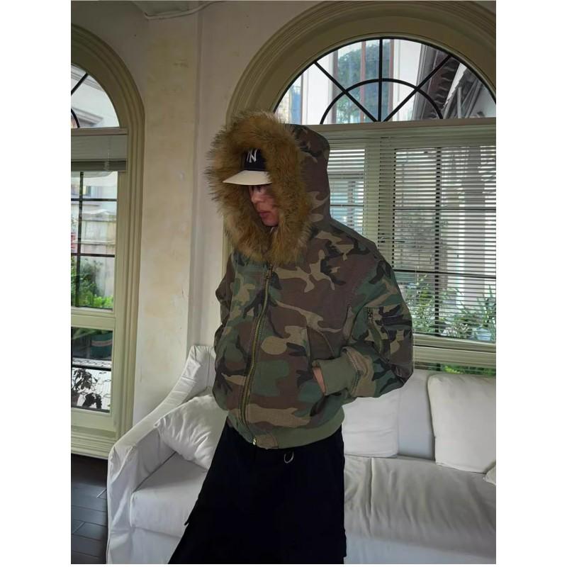Mens Reversible Camo Padded Winter Jacket