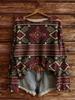 Women's New Bohemian Geometric Pattern Sweater for Halloween and Christmas Atmosphere for Daily Wear