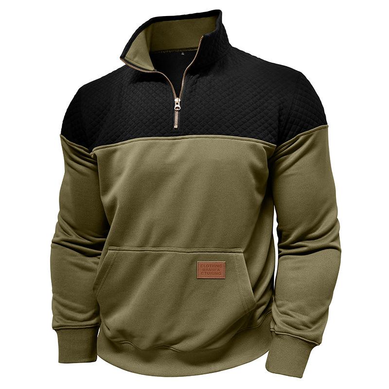 2026 Autumn and Winter New Casual Loose Men s Large Size Stand Collar Zipper Sweatshirt S зелёный