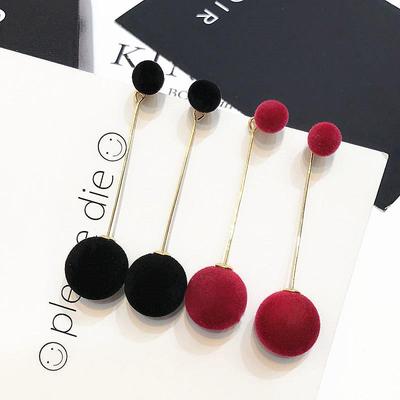 Earrings 1 Pair Women Temperament Diver Ball Double-sided Long Drop Earrings