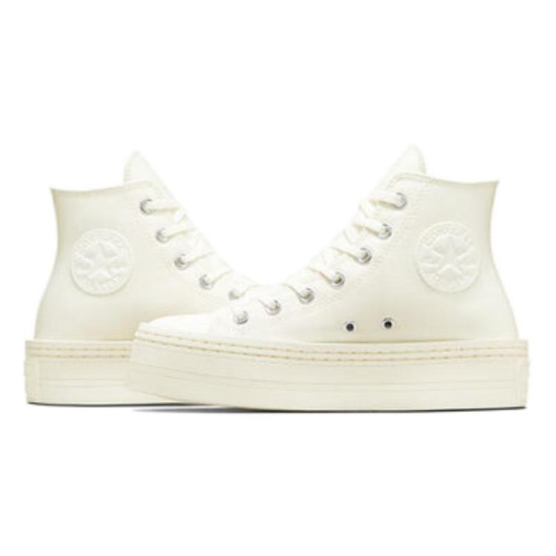 Converse Chuck Taylor All Star Modern Lift Platform Canvas Comfortable and Versatile High Top Espadrilles Women's Off-White