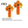 Floral Cross Decoration 2Pcs Dia De Los Muertos Artificial Flower, Marigold Wall Decor for Day Tabletop Flowers of The Dead Halloween Easter