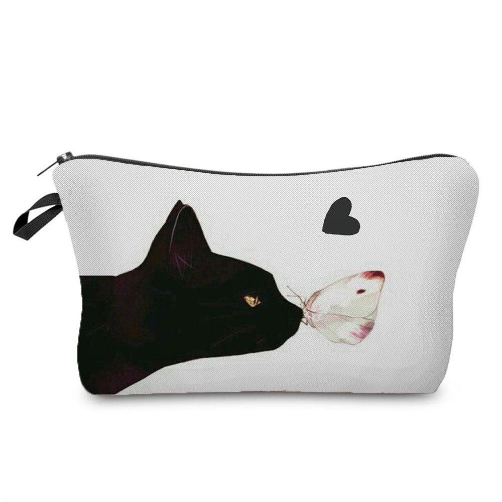 Women Cat Print Cosmetic Bag Toiletries Organize Travel Storage Case 6679