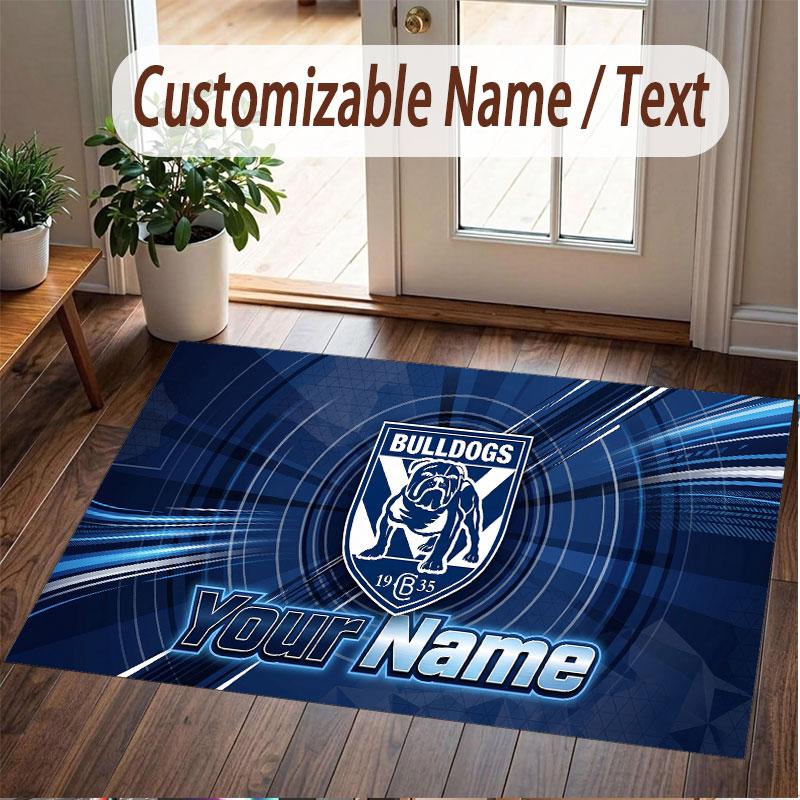 Custom Rug Canterbury-Bankstown Bulldogs Pattern Print Name Text Soft Non‑Slip Floor Carpet for Home Indoor Decoration