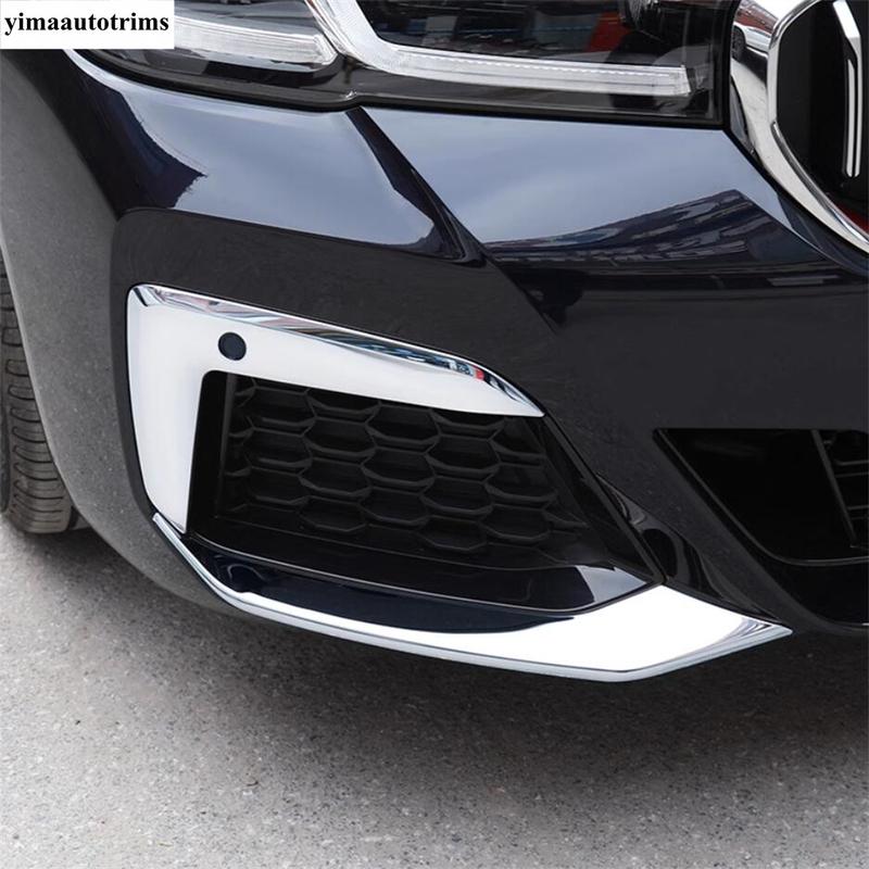 Front Fog Light Lamp Eyelid Eyebrow Bumper Corner Strip Decor Cover Trim Accessories For BMW 5 Series G30 525i 530i 2017 -