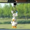 Yousheng Keychain Pendant Inspirational Duck Design Key Holder with Birthstone Charm Encouragement Card Lightweight Healing